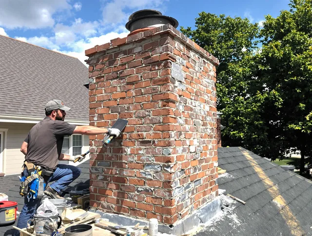 Completed chimney rebuild by Norton Chimney Sweep in Norton, MA