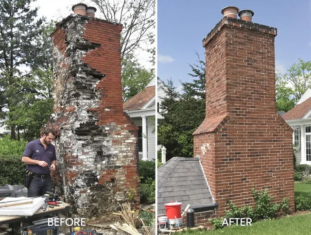 Norton Chimney Sweep performing a full chimney restoration in Norton, MA