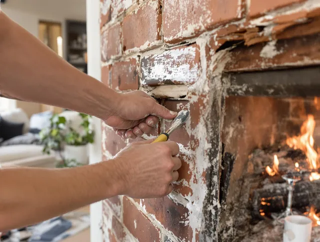 Routine fireplace repair by Norton Chimney Sweep in Norton, MA